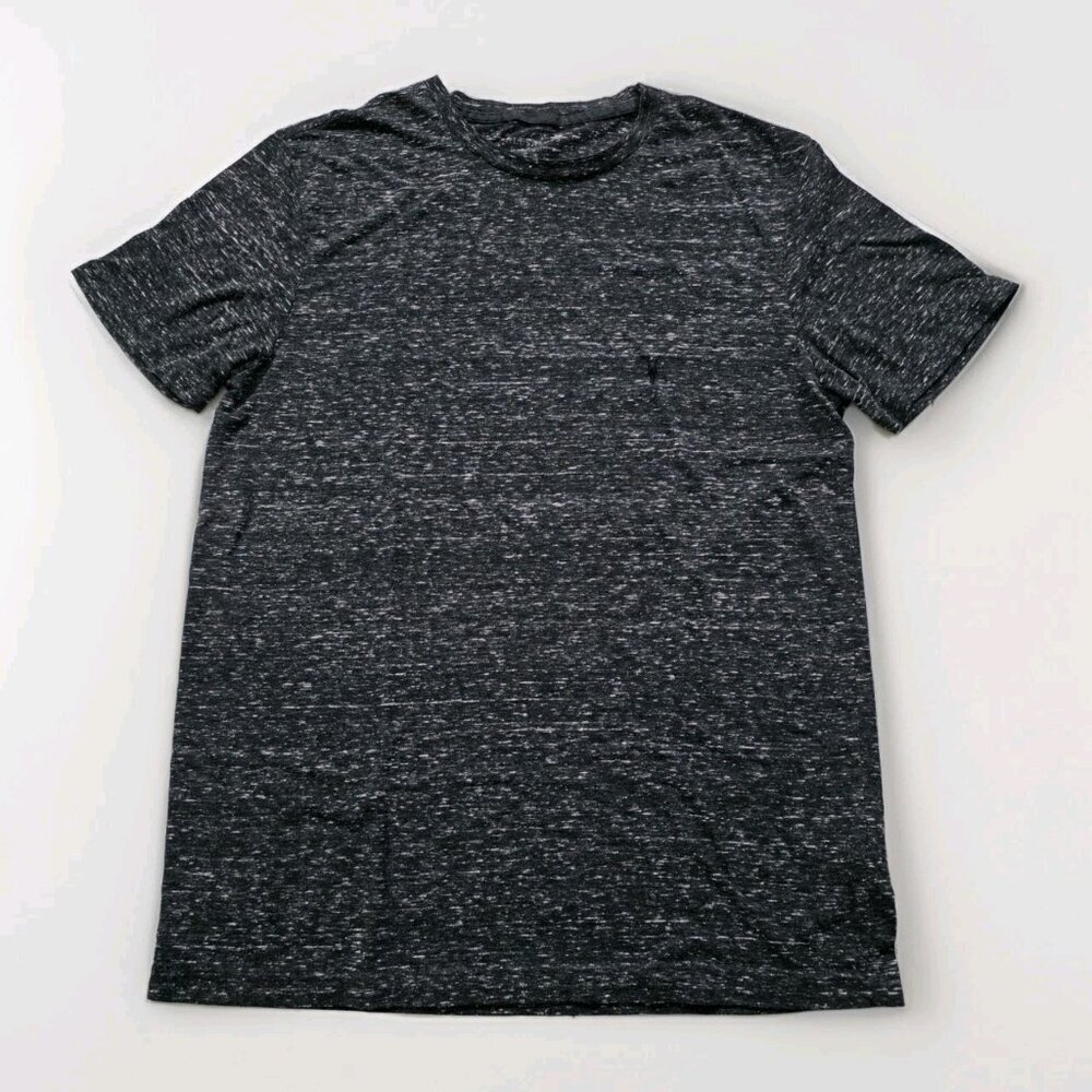 AllSaints T Shirt Mens M Heathered Gray SS Threat Tonic Crew Embroidered Logo